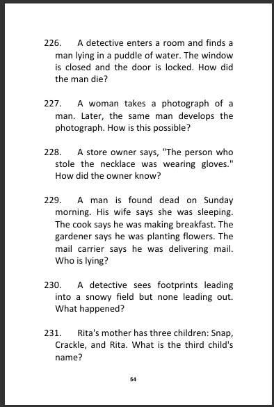 Mind Masters Challenge Book for Teens - 600 Brain Teasers, Riddles, Logic Puzzles, Number Challenges & Detective Mysteries - Image 3