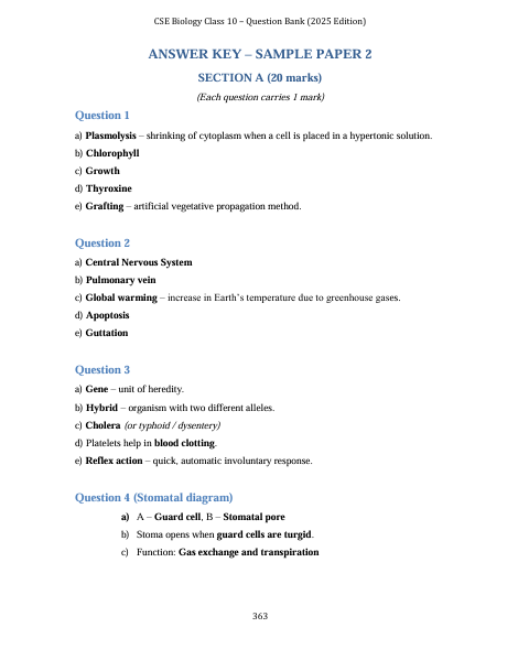 ICSE Class 10 Biology Question Bank (2025 Edition) - Image 5
